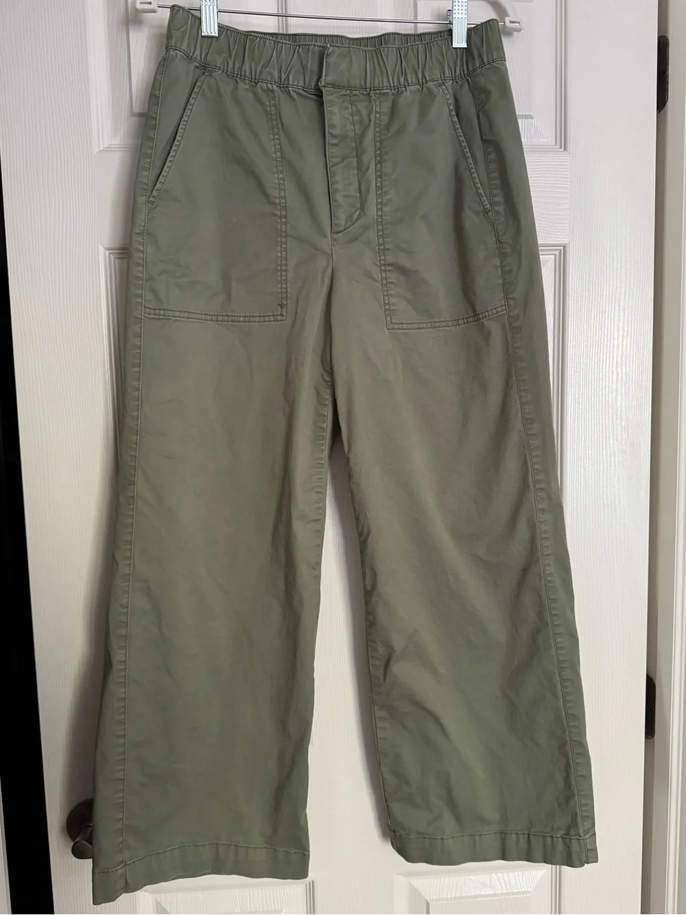 GAP Factory Olive Green High Rise Easy Wide-Leg Khakis